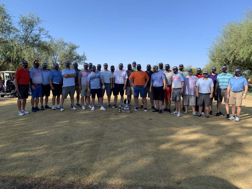 The distanced 2020 group photo